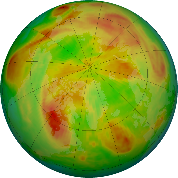 Arctic ozone map for 14 May 1988